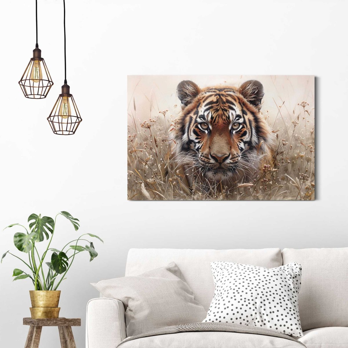 Schilderij Tijger op jacht 60x90 - Reinders