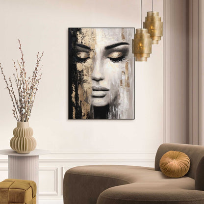 Schilderij Vrouwelijk Portret 70x50 - Slim Frame - Reinders