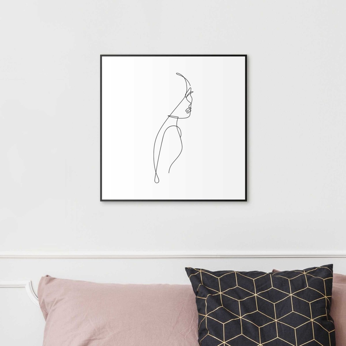 Schilderij Vrouwelijk silhouet 53x53 - Reinders