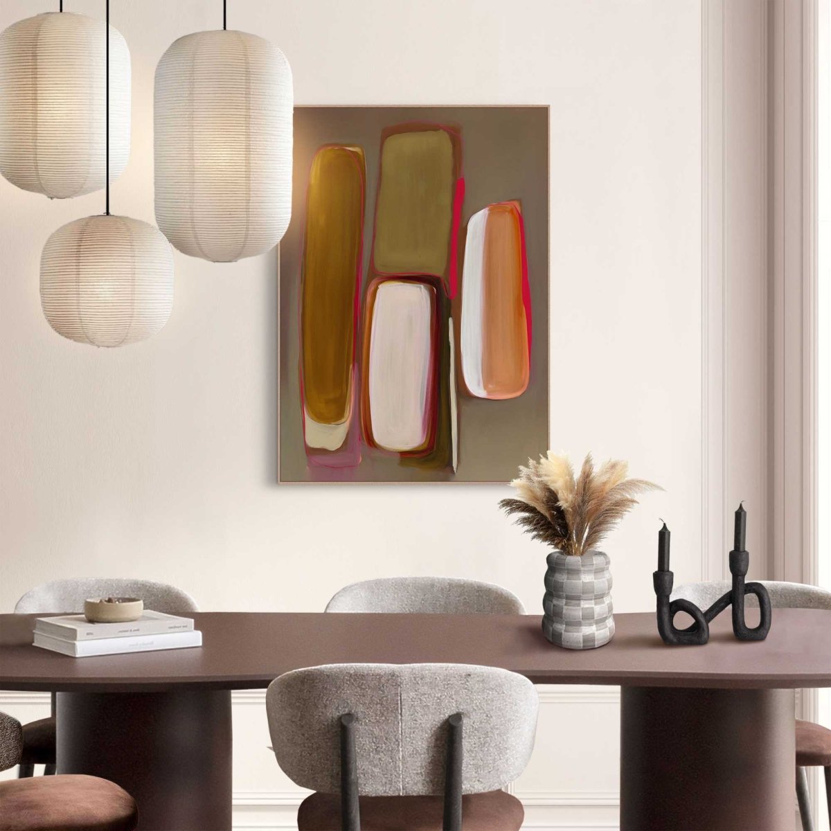 Schilderij Warm Abstract II 70x50 - Slim Frame - Reinders