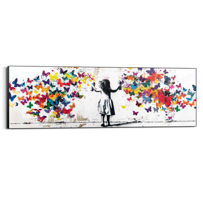 Schilderij Wolk van vlinders 52x156 - Reinders