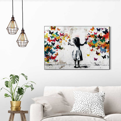 Schilderij Wolk van vlinders 60x90 - Reinders