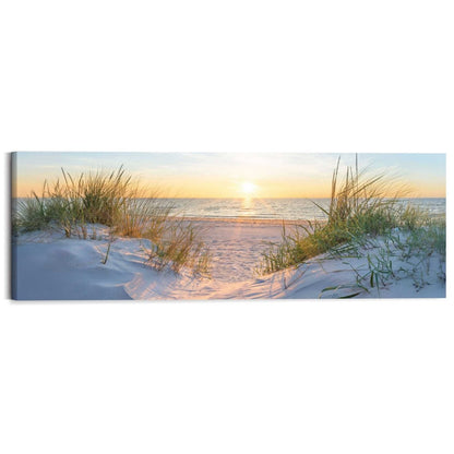 Schilderij Zonsondergang in de duinen 40x118 - Reinders