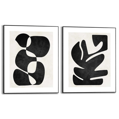 Schilderijen set Abstract Twin Black Set 50x40 - Reinders