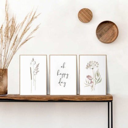 Schilderijen set Gedroogde bloemen - Reinders