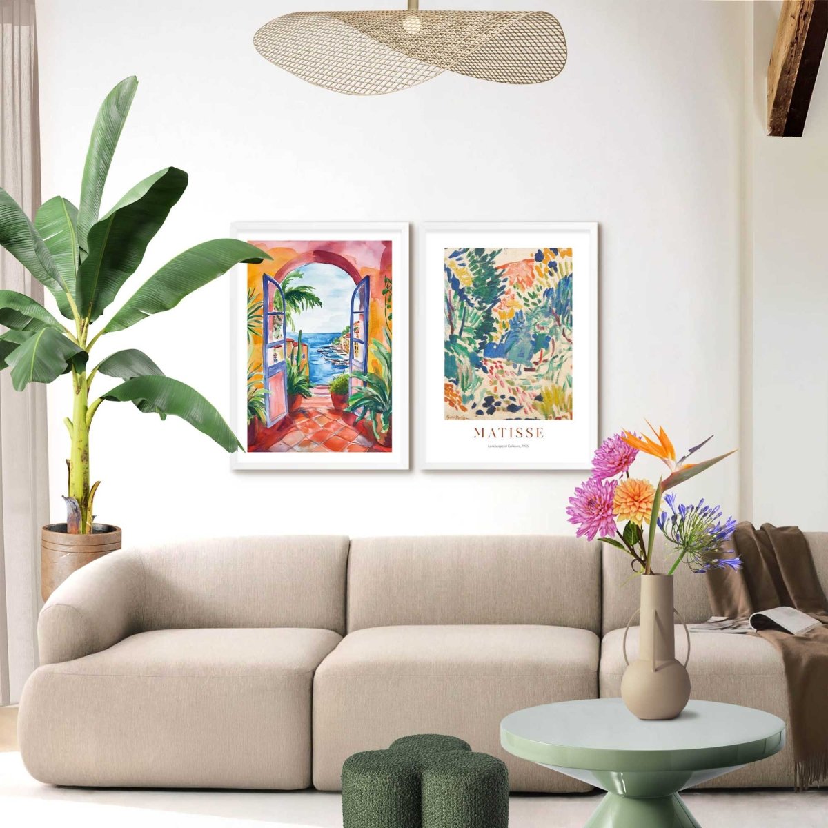 Schilderijen set Matisse met zeeuitzicht 70x50 - Art Frame - Reinders