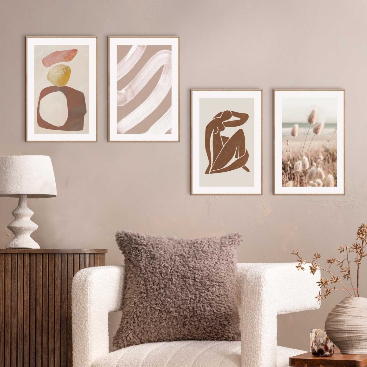 Wanddecoratieset Aards & Abstract 30x20 - Slim Frame - Reinders