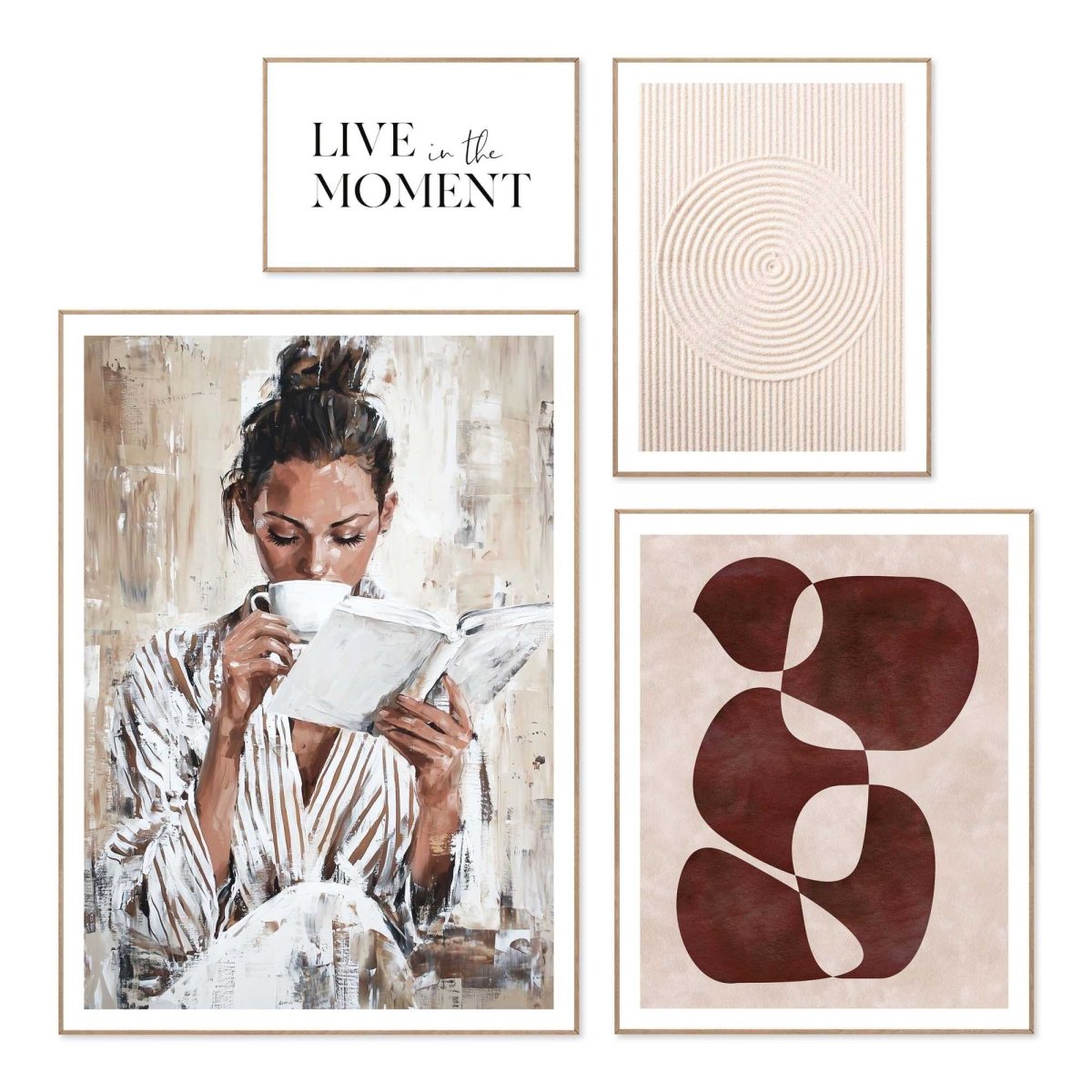 Wanddecoratieset in verschillende formaten Moment voor jezelf 70x50 - Slim Frame - Reinders