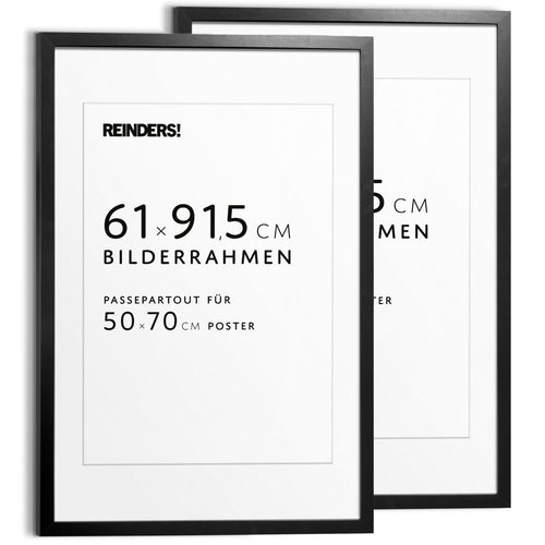 Wissellijst hout zwart poster 61x91,5 2-pack