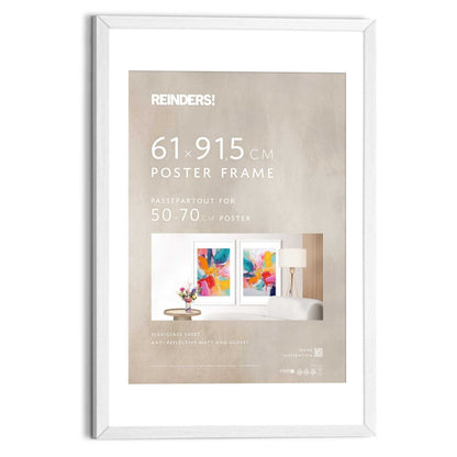 Wissellijst Poster 61x91,5 of 50x70 Wit - Reinders