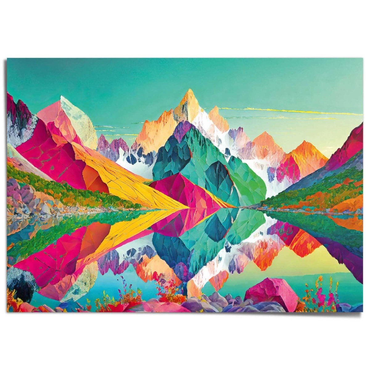 XXL Poster Colourful mountains 100x140 - Reinders