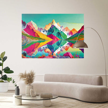 XXL Poster Colourful mountains 100x140 - Reinders