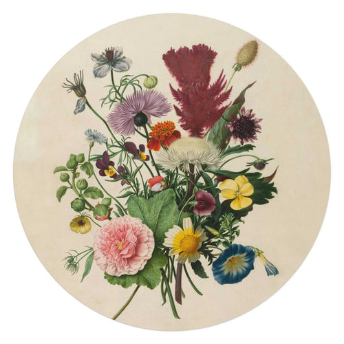 Glasbild Blumenstrauß 70 Rund