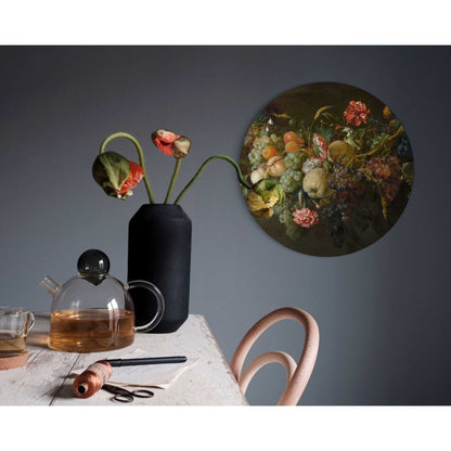 Glasschilderij De Heem Guirlande van vruchten 50 Rond - Reinders