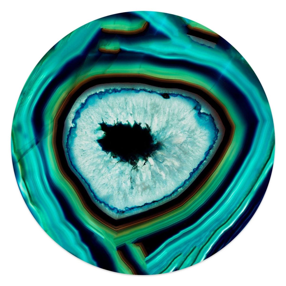 Glasschilderij Edelsteen turquoise 50 Rond - Reinders