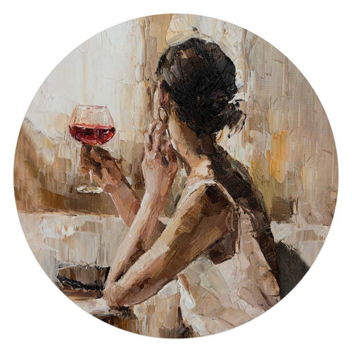 Glasbild Evening Wine 70 Rund