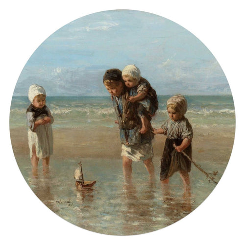 Glasbild Israëls Kinder des Meeres 70 Rund