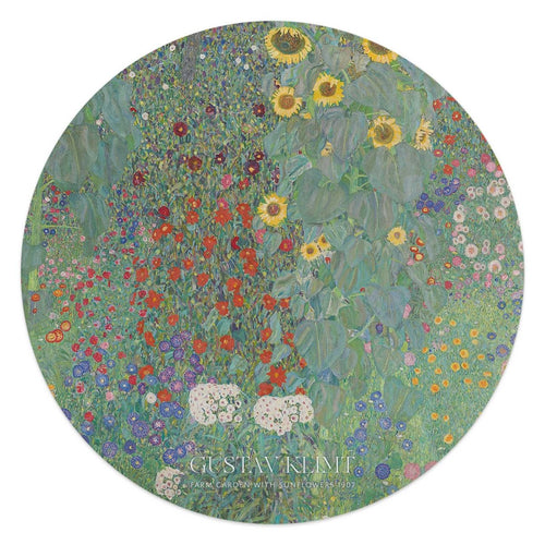Glasbild Klimt Bauerngarten 50 Rund