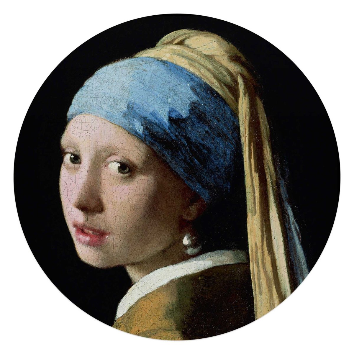 Glasschilderij Vermeer Meisje met de parel 70 Rond - Reinders