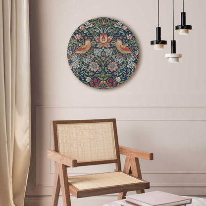 Glasschilderij William Morris - aardbeiendief 50 Rond - Reinders