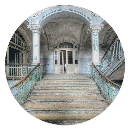 Glasbild Krankenhaus Treppe  50 Rund