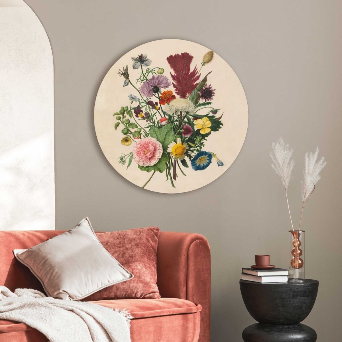 Plexiglasschilderij Bloemen boeket 70 Rond - Reinders