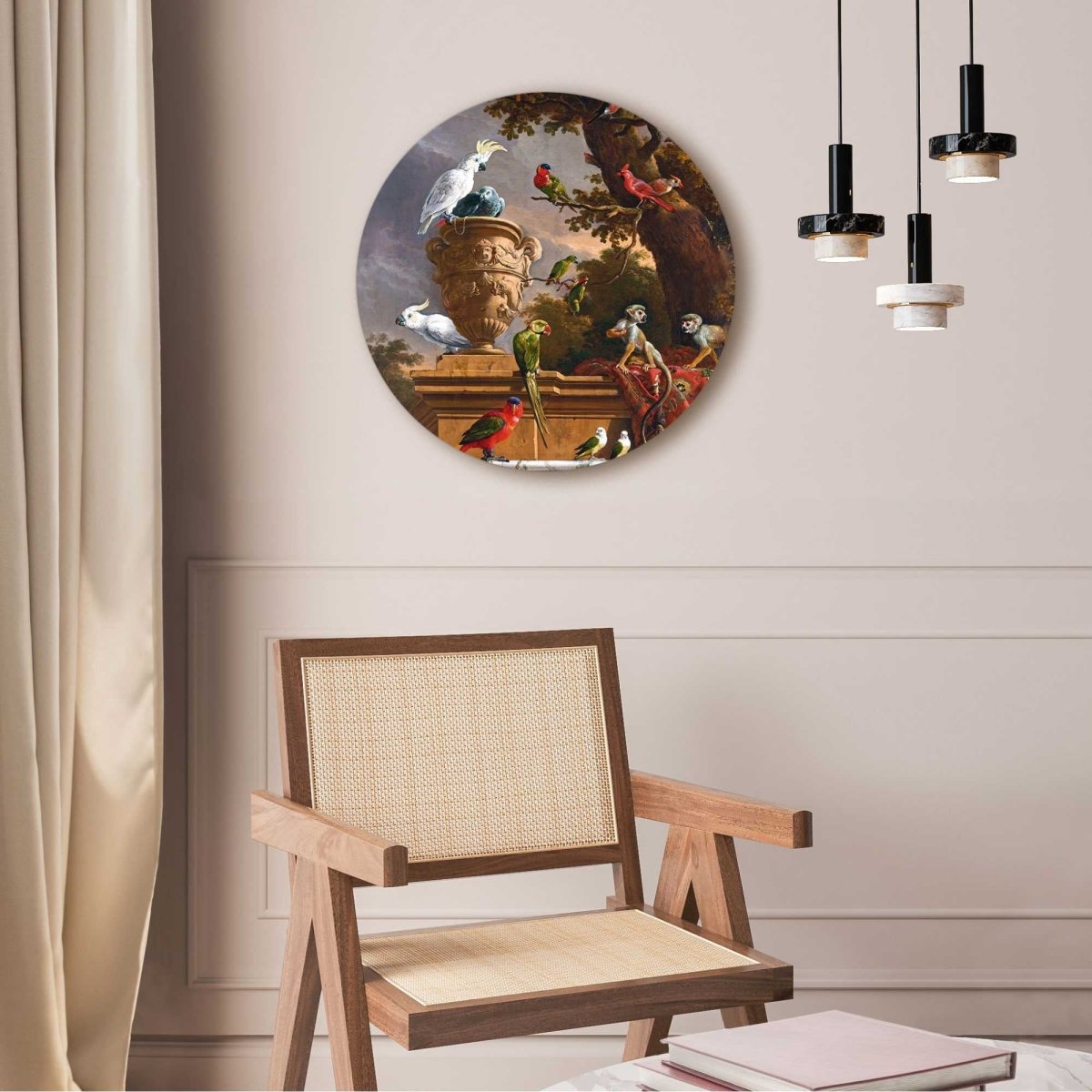 Plexiglasschilderij De Ménagerie Melchior d´Hondecoeter 50 Rond - Reinders