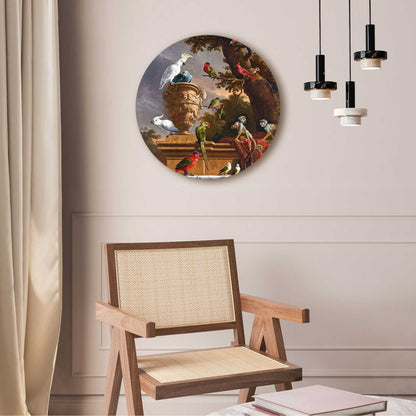 Plexiglasschilderij De Ménagerie Melchior d´Hondecoeter 50 Rond - Reinders
