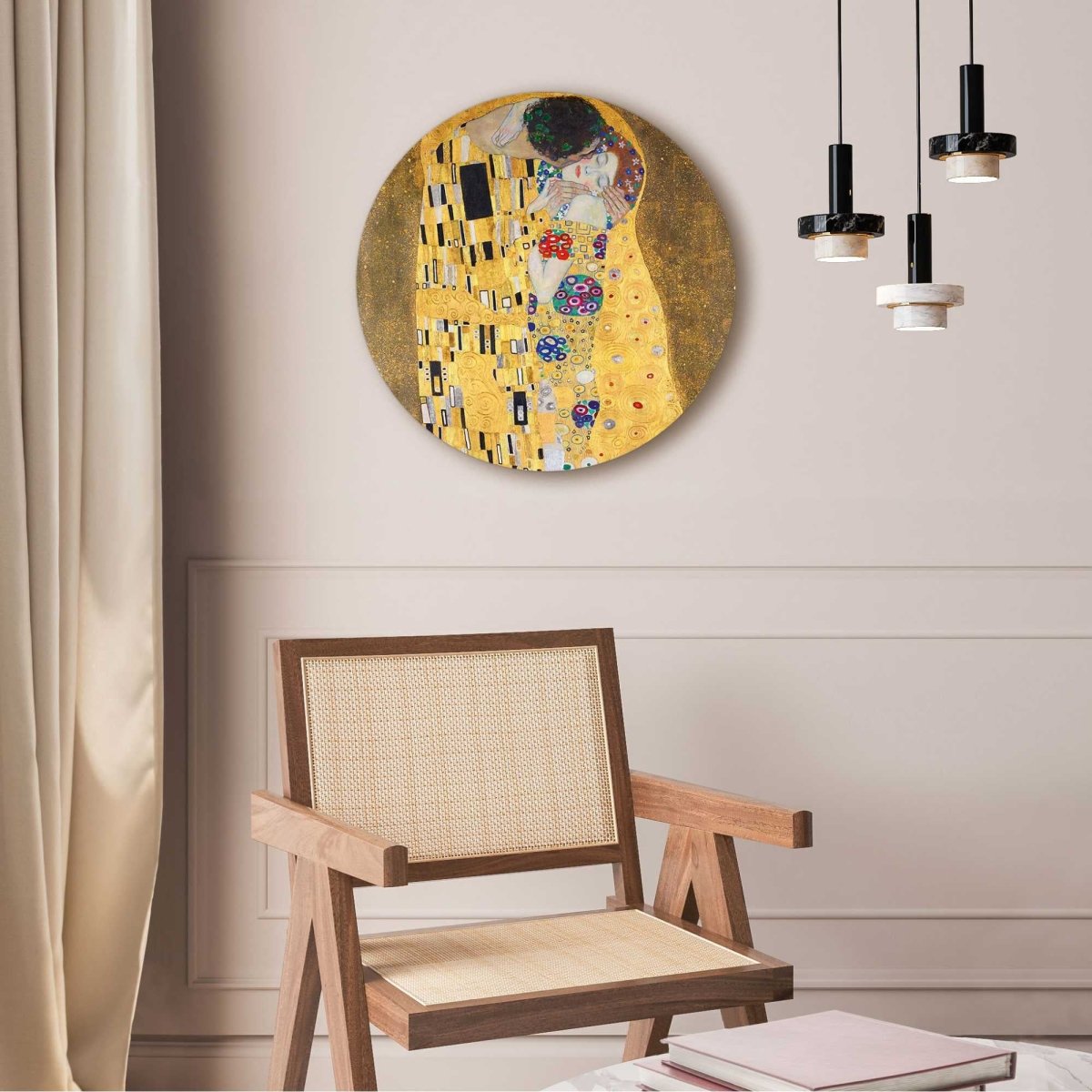 Plexiglasschilderij Klimt De Kus 50 Rond - Reinders