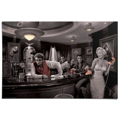 Poster Bogart, Dean, Presley & Monroe 61x91,5