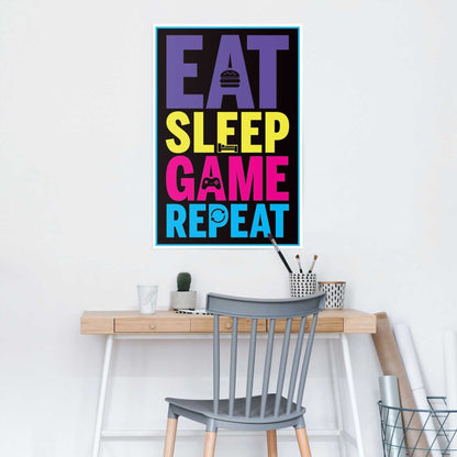 Poster Eat sleep game repeat 91,5x61 - Reinders