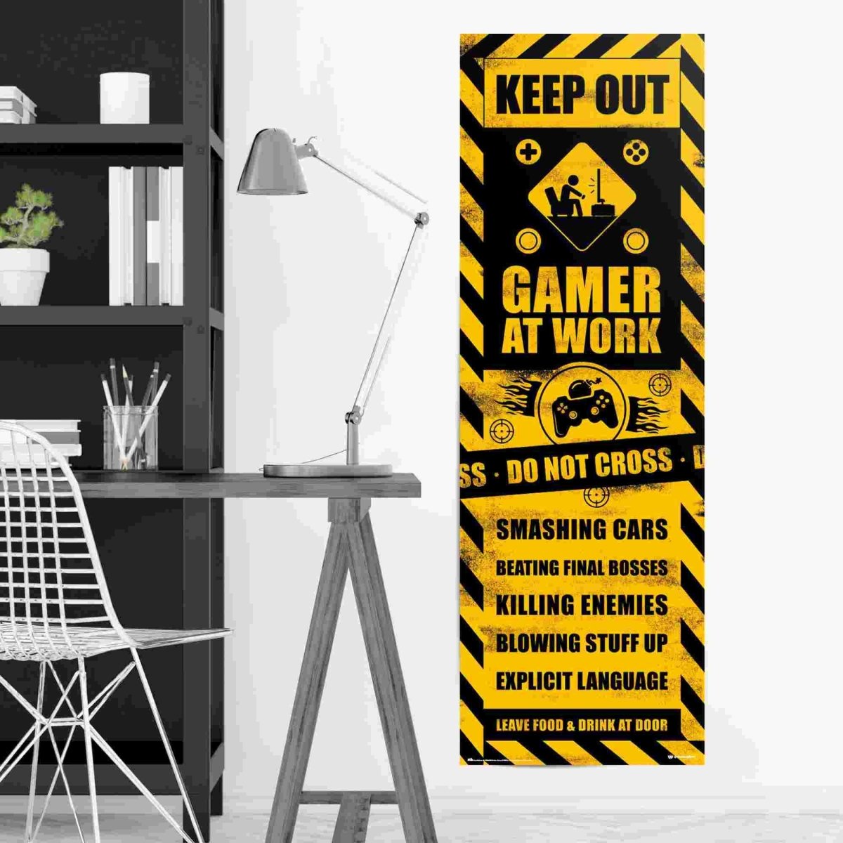 Poster Gaming Caution 158x53 - Reinders