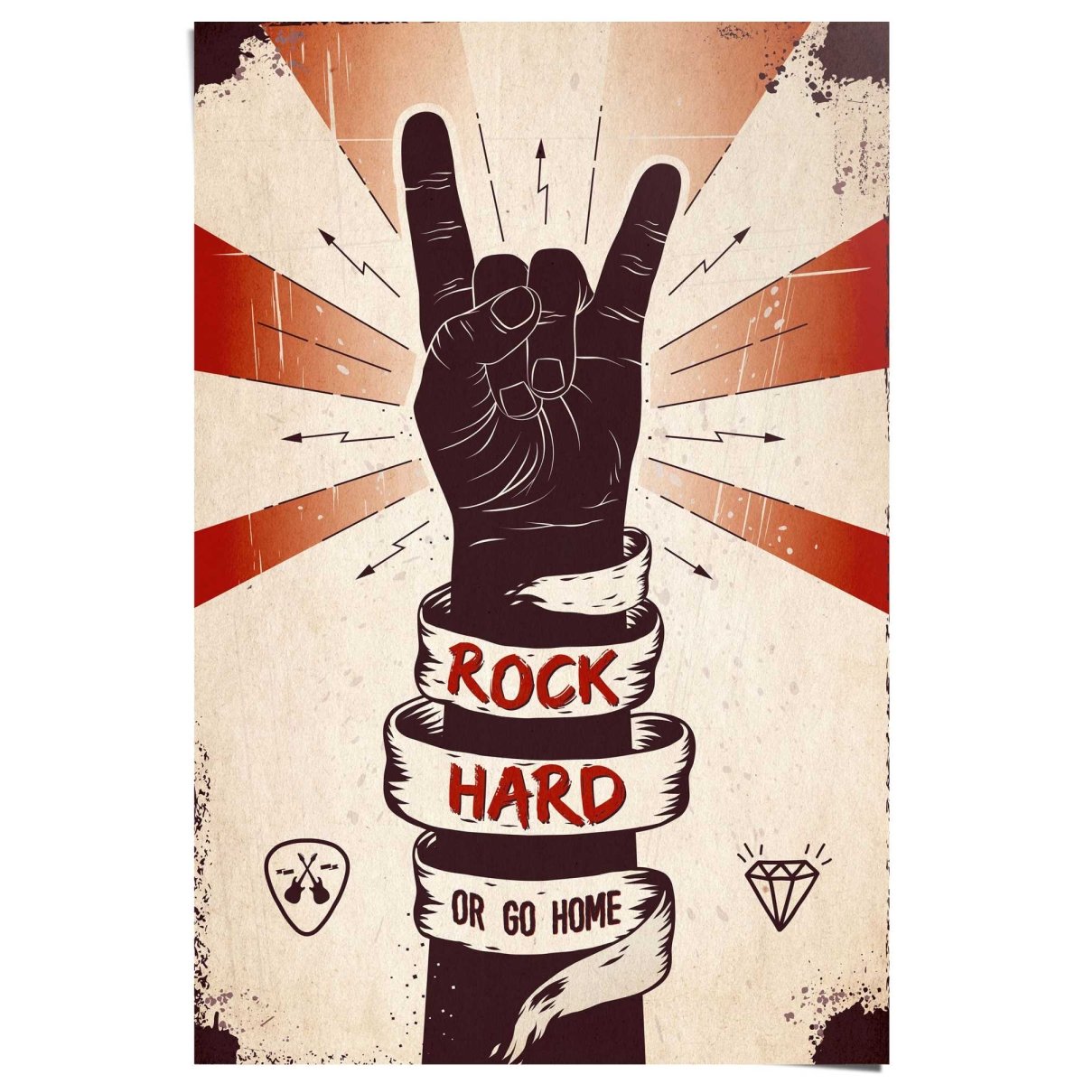 Poster Rock Hard 91,5x61 - Reinders