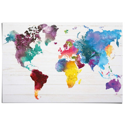 Poster Wereldkaart aquarel 61x91,5 - Reinders