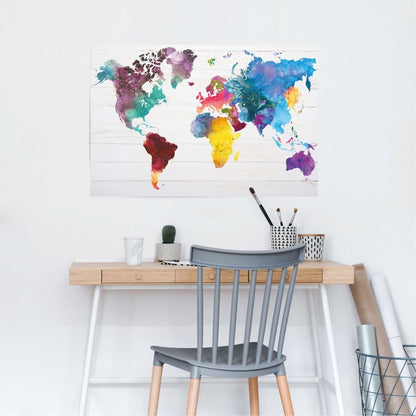 Poster Wereldkaart aquarel 61x91,5 - Reinders