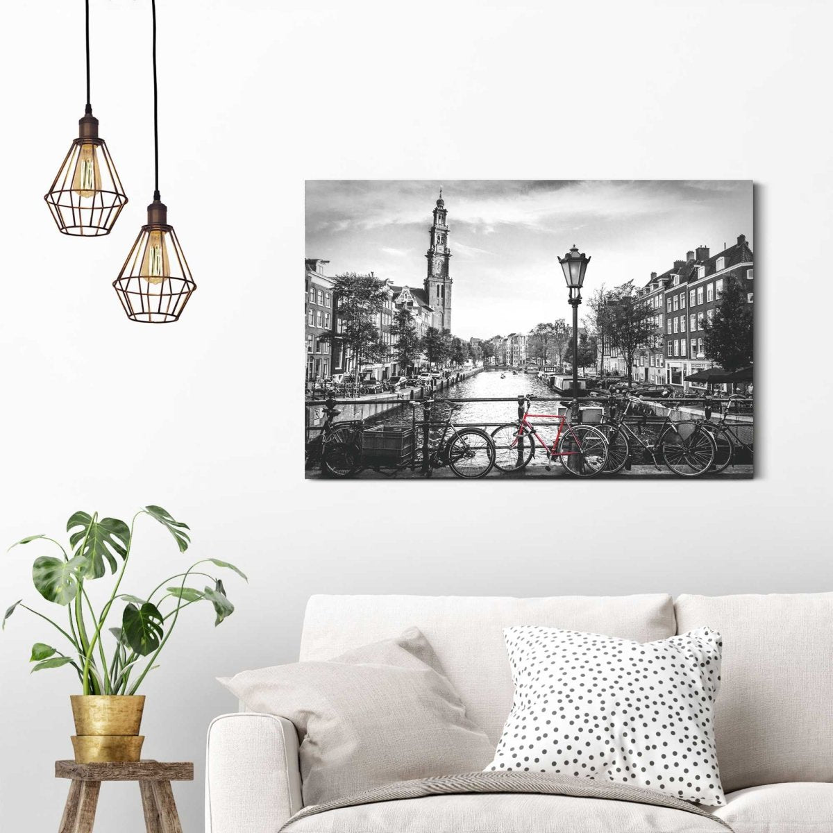 Schilderij Amsterdamse grachten 60x90 - Reinders