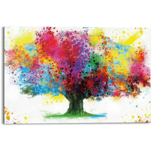 Wandbild Farbkleckse Baum 60x90