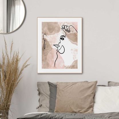 Schilderij Vrouwengezicht 50x40 - Reinders