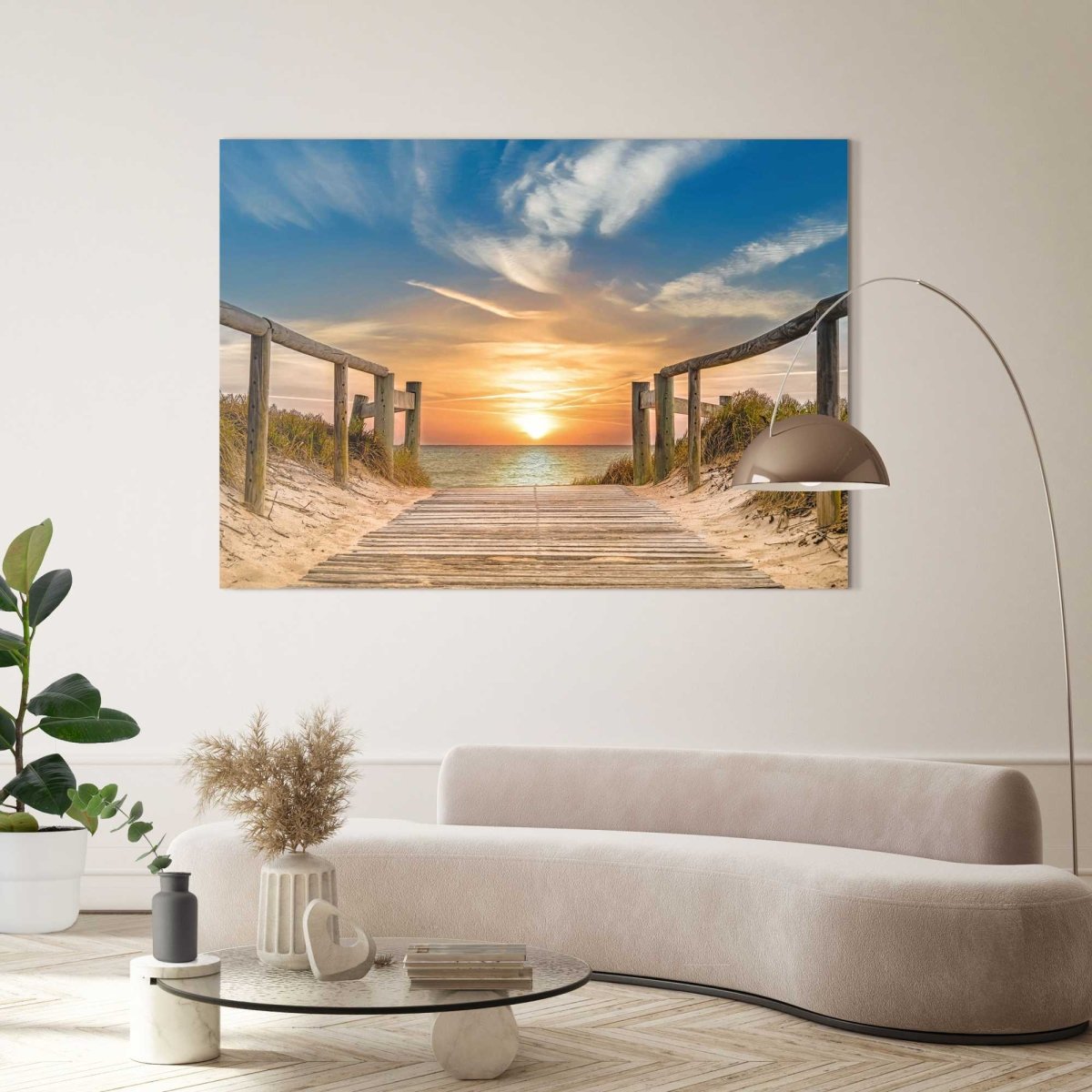 Schilderij Zonsondergang aan het Strand 100x140 - Reinders