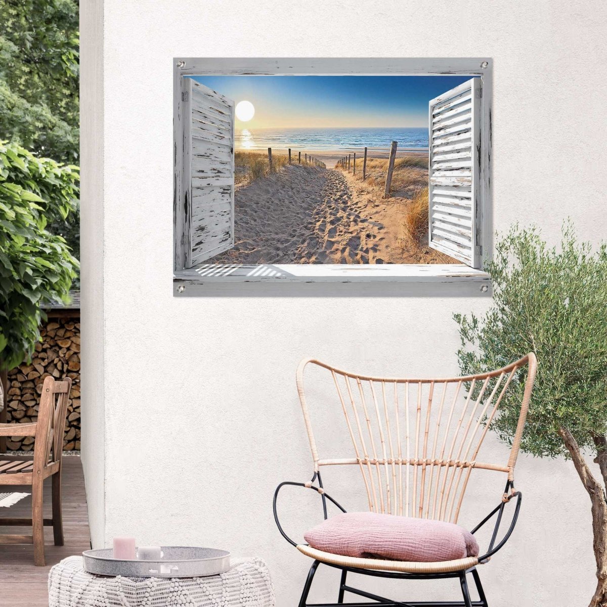Tuinposter Duinpad door het raam 60x80 - Reinders