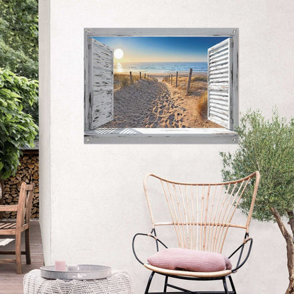 Tuinposter Duinpad door het raam 60x80 - Reinders